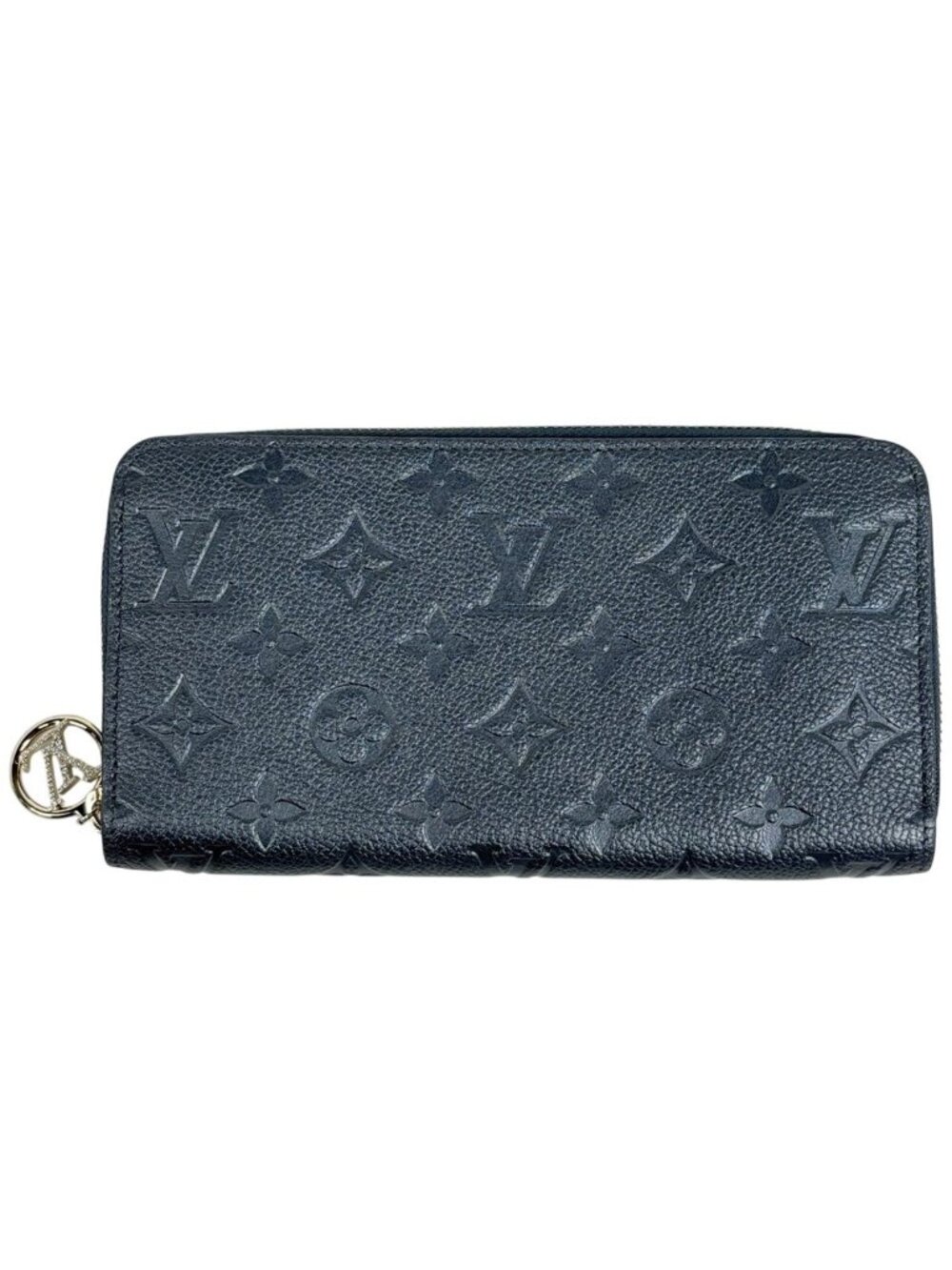 Louis Vuitton Zippy Wallet Zip Around Metallic Monogram Empreinte Navy Blue